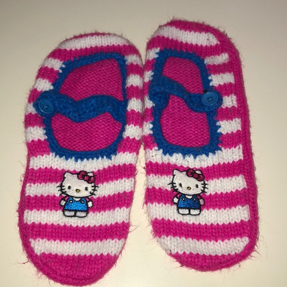 Hello Kitty Accessories - Hello Kitty Pink White Sticky Bottom Slipper Socks